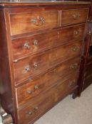 A large 19th Century Mahogany Chest, moulded edge over two short and four full width graduated