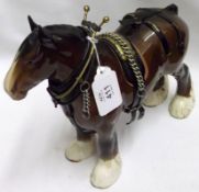 A Beswick Model of a Shire Mare (Variation No 2, Dressed Harnessed Horses Series), Model 818,