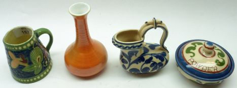 A Mixed Lot: an Aller Vale Powder Bowl, a Brannam small Cream Jug, a further Aller Vale small