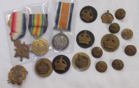 Great War Trio of Medals to 3342 Private G A Whyte, Suffolk Regiment, 1914-15 Star, British War