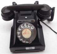 A Black Bakelite GPO 300 Series Telephone