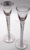 A group of seven various 19th Century and later Clear Glass Liqueur Glasses; together with a pair of