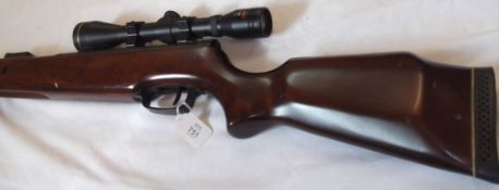 SMK Air Rifle, 16” barrel, fitted with telescopic sight, 45” overall