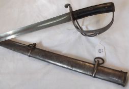 Cavalry Trooper’s Sword, Pattern 1853, curved blade 34 ¾”, three bar iron guard, chequered leather