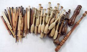 A quantity of assorted modern Treen unspangled Lace Bobbins for Honiton or Bucks type lace; together