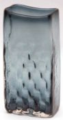 A rectangular Textured Whitefriars Glass Vase, designed by Geoffrey Baxter, willow colourway, 11”