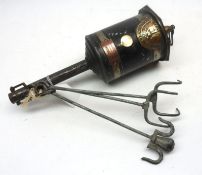 A Vintage Clockwork Spit Jack produced by John Linwood, of typical form, 13” long; together with