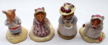 A collection of four Royal Doulton Brambly Hedge Figures: “Pebble”; “Shell”; “Shrimp”; “Mrs