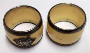 A pair of late Victorian Composition and Silver mounted Napkin Rings, Birmingham 1898 (2)