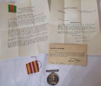 Voluntary Medical Service Medal + some ephemera