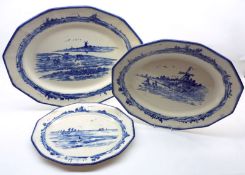 Three Graduated Royal Doulton “Norfolk” pattern Meat Plates, the largest 15 ½” long, typically