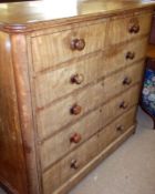 A Victorian Mahogany Large Chest with moulded edge over two short and four full width graduated