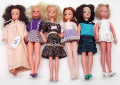 A collection of Vintage Sindy Dolls and Clothing, to include 1968 Fashion Girl, 1975 Spanish