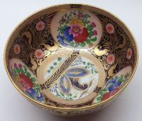 A Carlton Ware Round Bowl of tapering form, (reproduction of Swansea China Wares), decorated in gilt