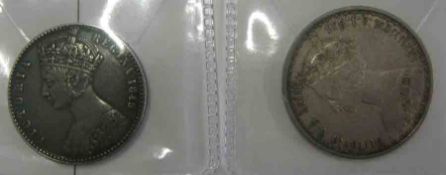 UK Queen Victoria 1849 Godless Florin + 1871 Gothic Florin (2)