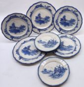 A group of Royal Doulton “Norfolk” pattern China Wares, typically decorated in blue, comprising four