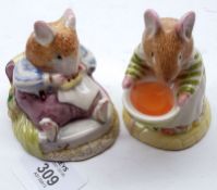 Two Royal Doulton Brambly Hedge Figures: “Mr Toadflax”, DBH10; “Mrs Toadflax”, DBH11 (2)