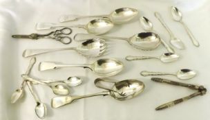A Packet containing a small quantity of Electroplated Flatware including Serving Spoons, Salad