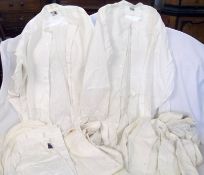 A large quantity of Gents Vintage White Cotton Dress Shirts, Cricket Flannels etc