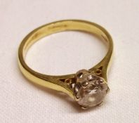 A hallmarked 18ct Gold brilliant cut Solitaire Diamond Ring of approximately ¾ct.