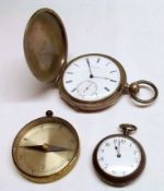 A Mixed Lot comprising: A large 19th Century Continental white metal cased Hunter Pocket Watch,