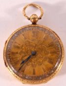 A second quarter of the 19th Century 18ct Gold open faced, key wind Pocket Watch, Jno Sarl, 18