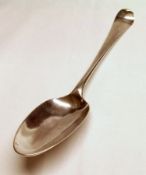 A George II base struck Tablespoon, Hanoverian pattern with double drop bowl, initialled verso “