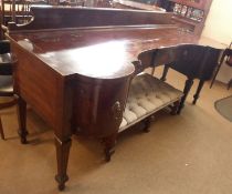 A late Regency period Mahogany Large Sideboard/Serving Table, the short pediment with ebonised