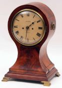 An early 19th Century Mahogany balloon shaped Mantel Clock, Barwise of London, spun Brass bezel with