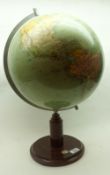 A 20th Century Students Terrestrial Globe, unsigned, showing Siam, United India, Italian East