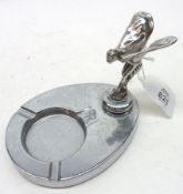 A Rolls Royce Mascot mounted Chrome finished Ashtray, 3 ½” high.