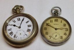 A packet containing an early 20th Centry Selex Nickel Cased Railway Watch with button wind,