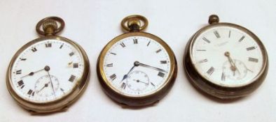 A packet containing a late 19th Century Silver cased Pocket Watch, London 1886, (A/F); together with
