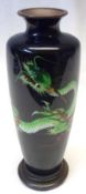 A decorative Cloisonné baluster Vase of tapering circular form, well decorated with a dragon on a