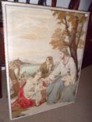 A Victorian Wool Work Picture, depicting biblical scene, 46” x 36 ½”.