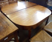 A 19th Century Mahogany two part double “D” end Dining Table, raised on tapering legs, total 53”