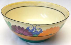 A Clarice Cliff circular Bowl of tapering form, decorated with the “Gayday” pattern, 7 ¼” diam.