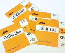 Four packs of Ash casting Gold, 22k each of 10 dwt (approximately ½ oz) original vintage