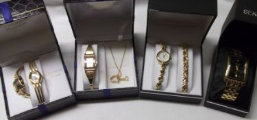 Four Ladies modern Sekonda Gold Plates Wristwatches, (three with cases); together with a Gents
