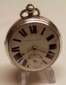 A last quarter of the 19th Century large Silver cased open faced key wind Pocket Watch, un-inscribed