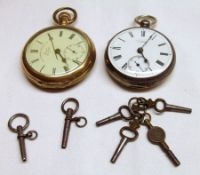 A packet containing a Victorian small Silver cased key wind Pocket Watch, Chester 1868; together