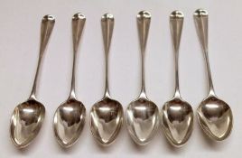 A set of six Victorian Coffee Spoons, Hanoverian Rat Tail pattern, bearing heraldic crests, 4 ½”