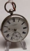 A last quarter of the 19th Century hallmarked Silver cased Pocket Watch, the fusee movement
