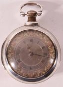 A first quarter of the 19th Century Silver paired cased key wind Pocket Watch of small size, the