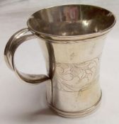 An interesting Continental White Metal Tankard (age unknown), of concave sided cylindrical form,