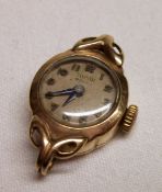 A mid 20th Century Ladies 9ct Gold cased Tudor Royal (for Rolex) 9ct Gold cased Wristwatch, Silvered
