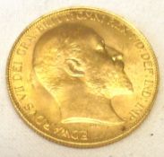 An Edward VII £2 piece (Double Sovereign) dated 1902.