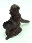 A Germanic Wooden Novelty Nut Cracker modelled as a seated old lady with basket, 5 ½” high.