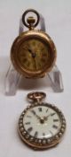 A Mixed Lot comprising: A late 19th/early 20th Century 9ct Gold cased small Fob Watch, with button