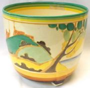 A Clarice Cliff Dover Jardinière of tapering circular form, decorated with the “Secrets” pattern,